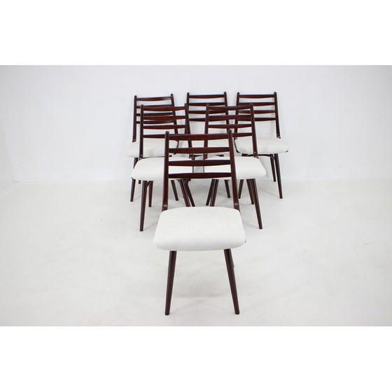 Image 1 of Set van 6 vintage beukenhouten "Boomerang" stoelen, Tsjecho-Slowakije 1970