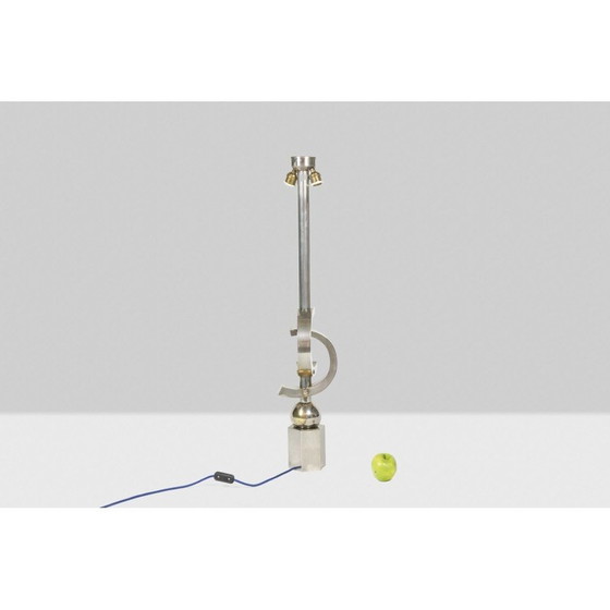 Image 1 of Vintage sculpturale lamp van verchroomd metaal, 1970