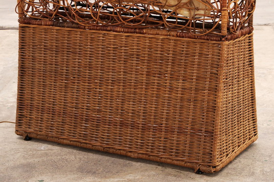 Image 1 of Vintage Mid-Century Bamboo Vloerlamp