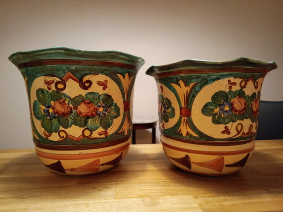 Image 1 of Koppeltje Italiaanse Bloempotten