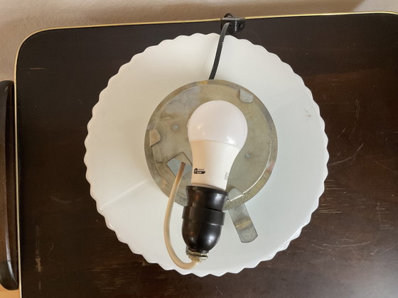 Image 1 of Mid Century Opaal Glazen Plafondlamp