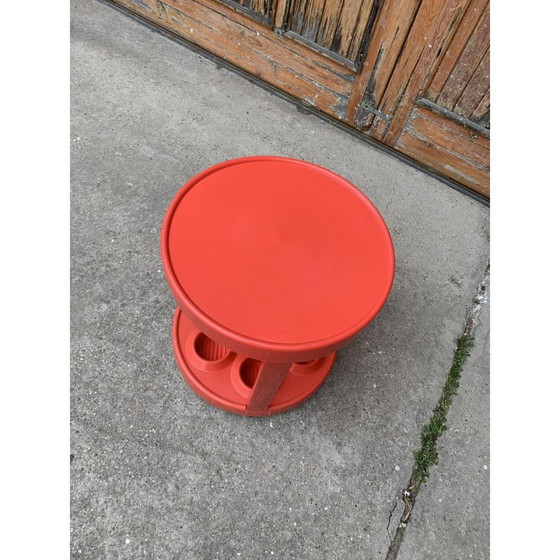 Image 1 of Italiaanse bar trolley in rood plastic, 1970