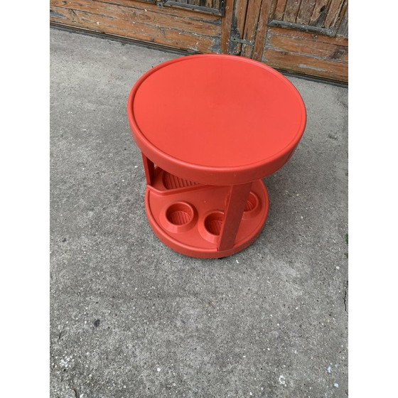 Image 1 of Italiaanse bar trolley in rood plastic, 1970