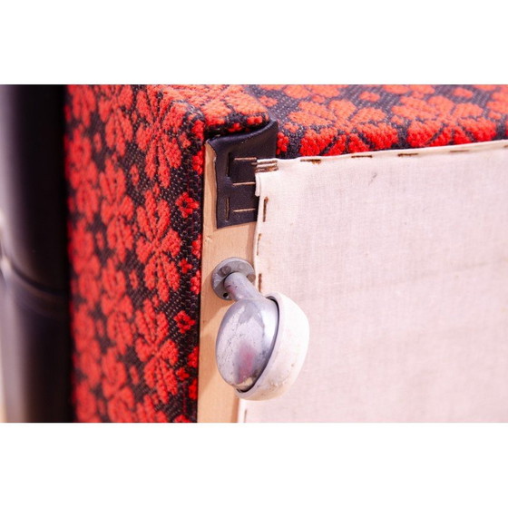 Image 1 of Paar vintage fauteuils in kunstleer en stof, Tsjechoslowakije 1970