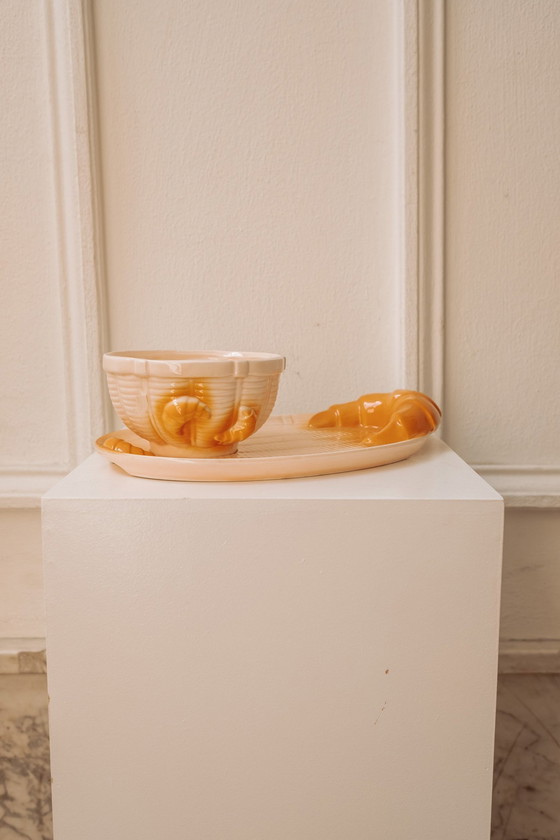 Image 1 of Frans Vintage Croissant Ontbijtservies