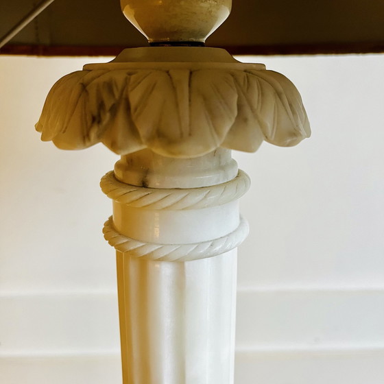 Image 1 of Klassieke Marmer Zuil Lamp Italiaans Vintage