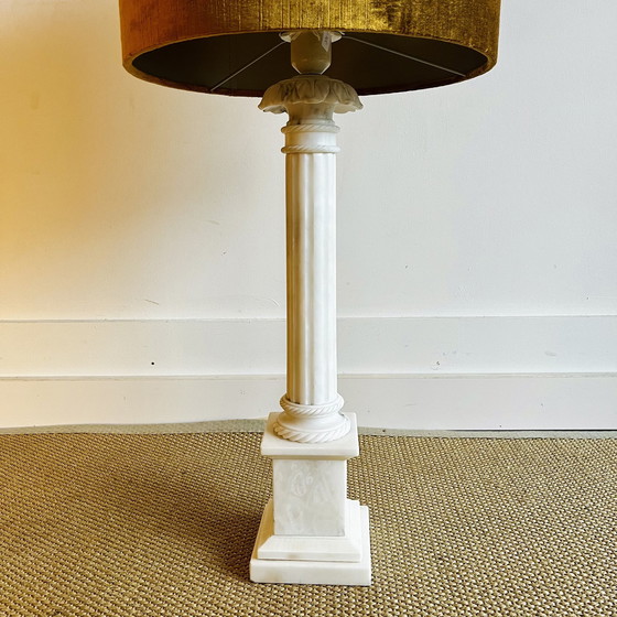 Image 1 of Klassieke Marmer Zuil Lamp Italiaans Vintage