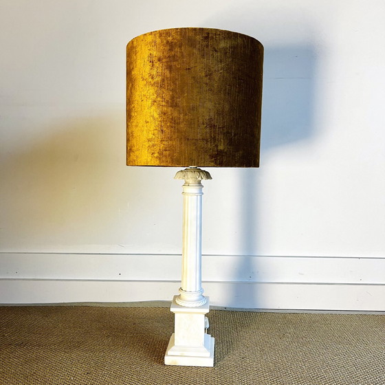 Image 1 of Klassieke Marmer Zuil Lamp Italiaans Vintage