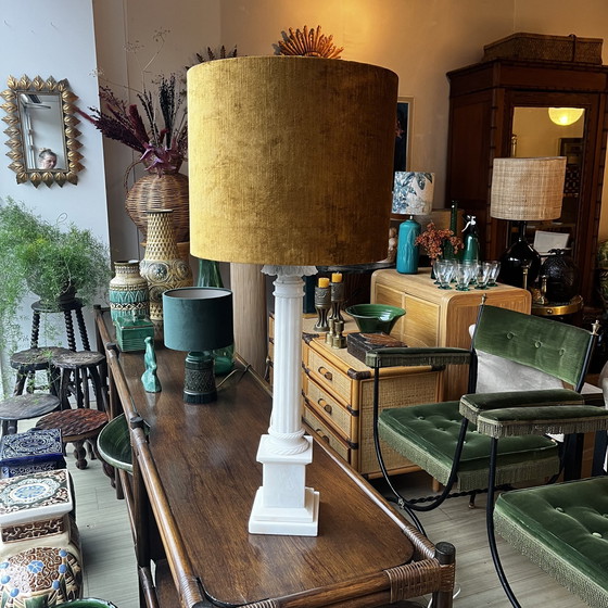 Image 1 of Klassieke Marmer Zuil Lamp Italiaans Vintage