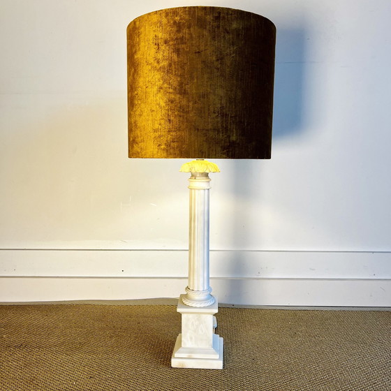 Image 1 of Klassieke Marmer Zuil Lamp Italiaans Vintage