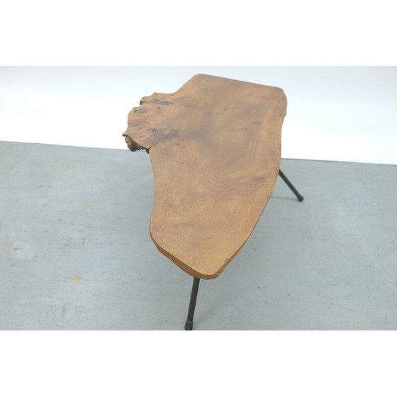 Image 1 of Vintage salontafel in hout en messing, Oostenrijk 1950