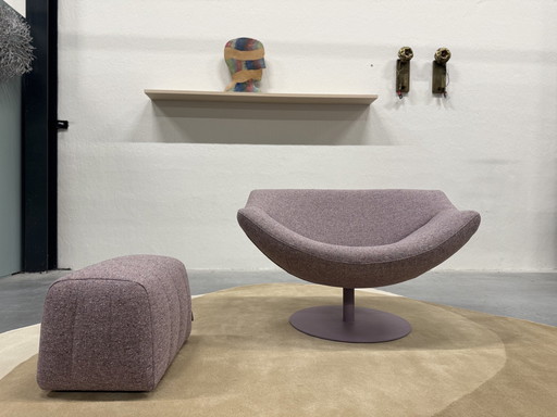 Label Vandenberg Gigi Fauteuil Met Poef Violet Stof 