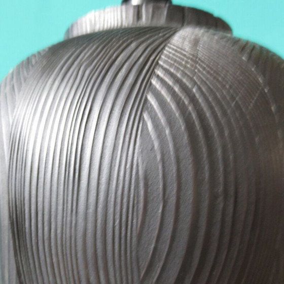 Image 1 of Vintage gezwart houten lamp, Frankrijk 1980