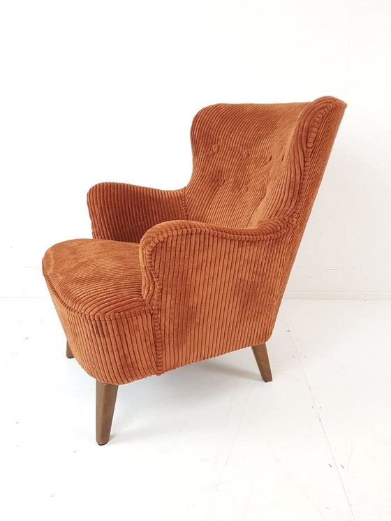Image 1 of Vintage Artifort Theo Ruth Fauteuil Dames Steenrood Oranje