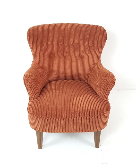 Image 1 of Vintage Artifort Theo Ruth Fauteuil Dames Steenrood Oranje