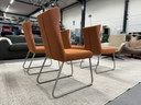 4 Jess Design eetkamerstoelen Oranje stof 