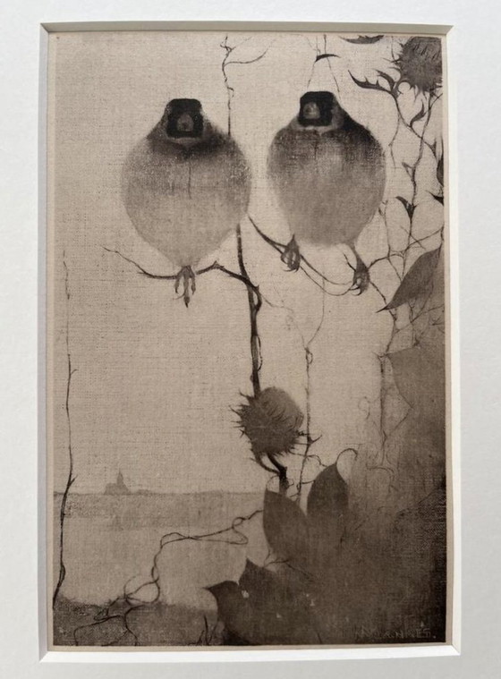 Image 1 of Jan Mankes 1889-1920 / Originele Ingelijste Heliogravure Puttertjes In Avondschemering 1923