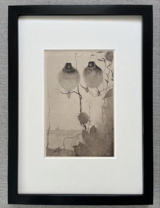 Image 1 of Jan Mankes 1889-1920 / Originele Ingelijste Heliogravure Puttertjes In Avondschemering 1923