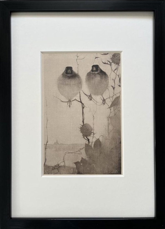Image 1 of Jan Mankes 1889-1920 / Originele Ingelijste Heliogravure Puttertjes In Avondschemering 1923