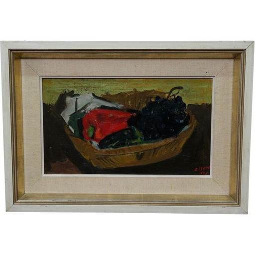 Zweeds modern vintage schilderij van Ove Olson, Frankrijk 1956