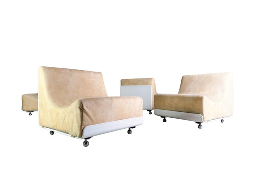 Set van 4 Cor Orbis Midcentury Sofa Modules Luigi Colani Ruimtetijdperk