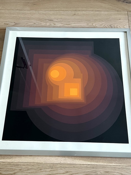 Compositie Cinétique. Litho Gesigneerde ruimte Patrice Allard Victor Vasarely