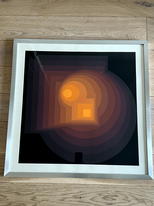 Compositie Cinétique. Litho Gesigneerde ruimte Patrice Allard Victor Vasarely