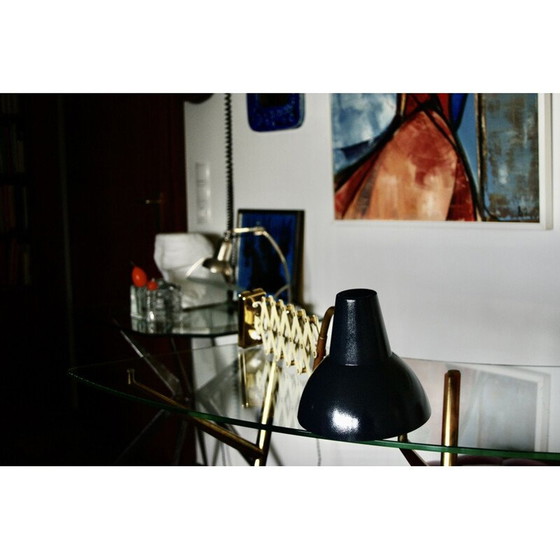 Image 1 of Vintage wandlamp van messing en gelakt staal, Italië 1960