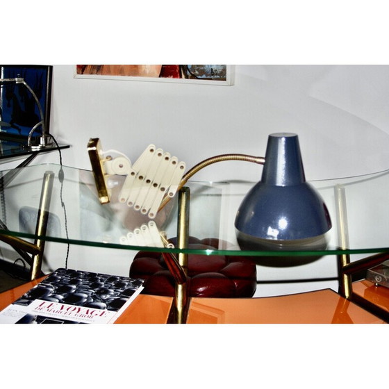 Image 1 of Vintage wandlamp van messing en gelakt staal, Italië 1960