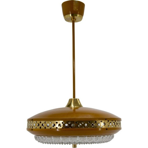 Vintage metalen hanglamp van Ludib Bratislava, Tsjecho-Slowakije 1960