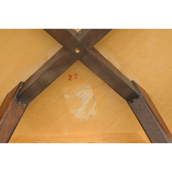 Image 1 of Vintage spider tafel H259 in walnoot door Jindřich Halabala, Tsjecho-Slowakije 1950