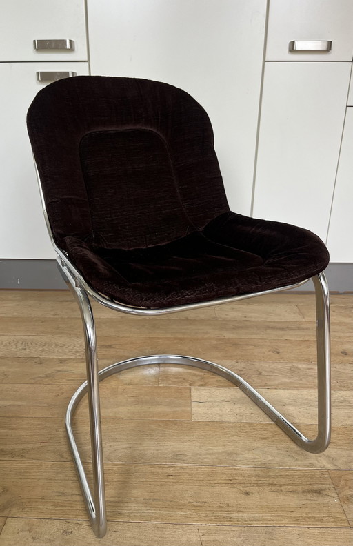 4x Chromen Eetkamerstoelen