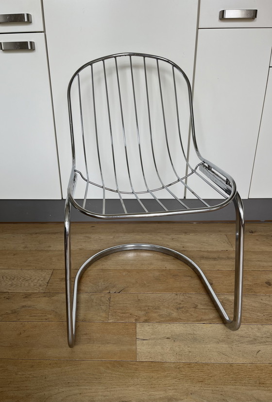 Image 1 of 4x Chromen Eetkamerstoelen