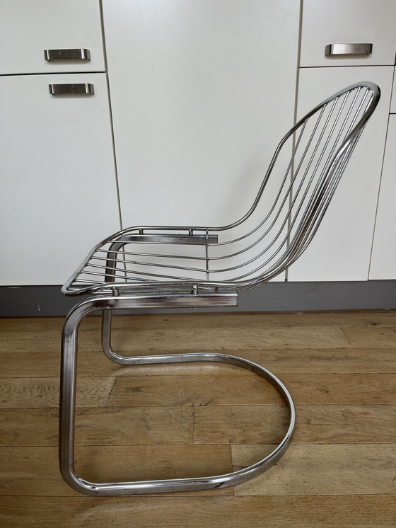 Image 1 of 4x Chromen Eetkamerstoelen