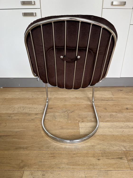 Image 1 of 4x Chromen Eetkamerstoelen