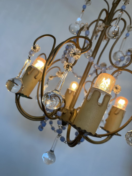 Teardrop hanglampje vintage gesmeed glas