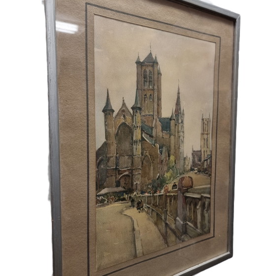 Image 1 of Aquarel Van Gent Nicolas Markovitch