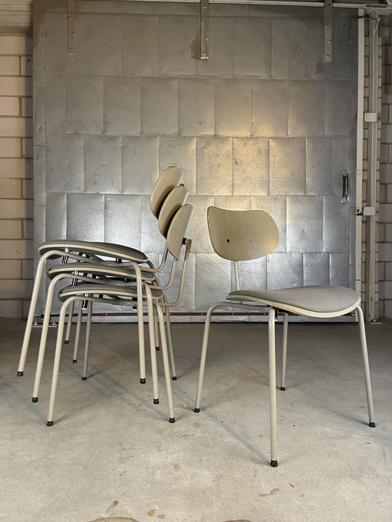 Image 1 of 4X Wilde+Spieth Se68 Chair Gestoffeerd By Egon Eiermann