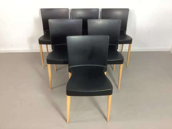 Image 1 of 24 Vintage Italiaanse Sintesi Stoelen Chairs Houten Poten 