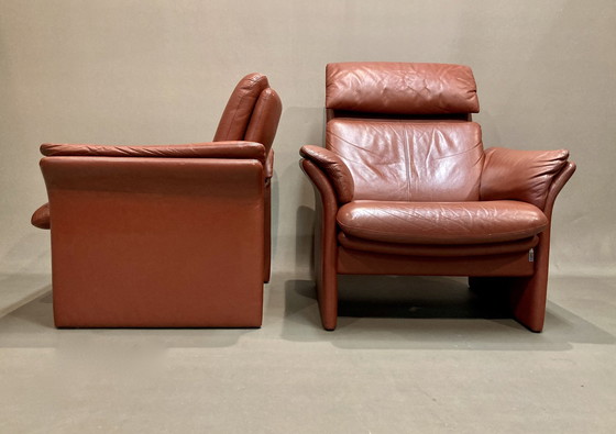 Image 1 of Paar design leren fauteuils "Erpo".