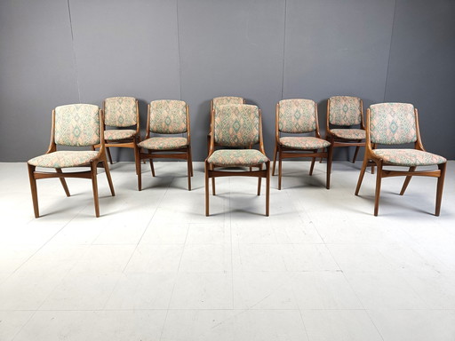 Set van 6 Scandinavische eetkamerstoelen, 1960S