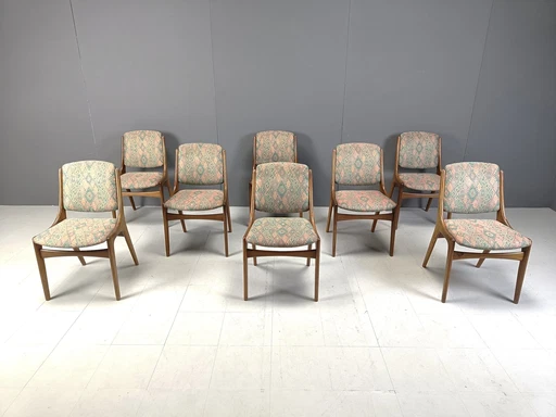 Set van 6 Scandinavische eetkamerstoelen, 1960S