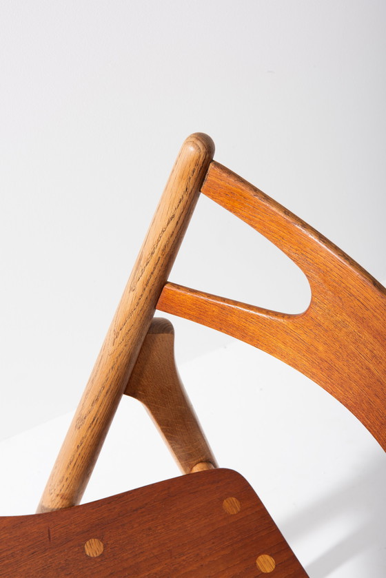 Image 1 of Set Sawbuck Eetkamerstoelen - Hans J. Wegner