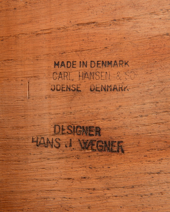 Image 1 of Set Sawbuck Eetkamerstoelen - Hans J. Wegner