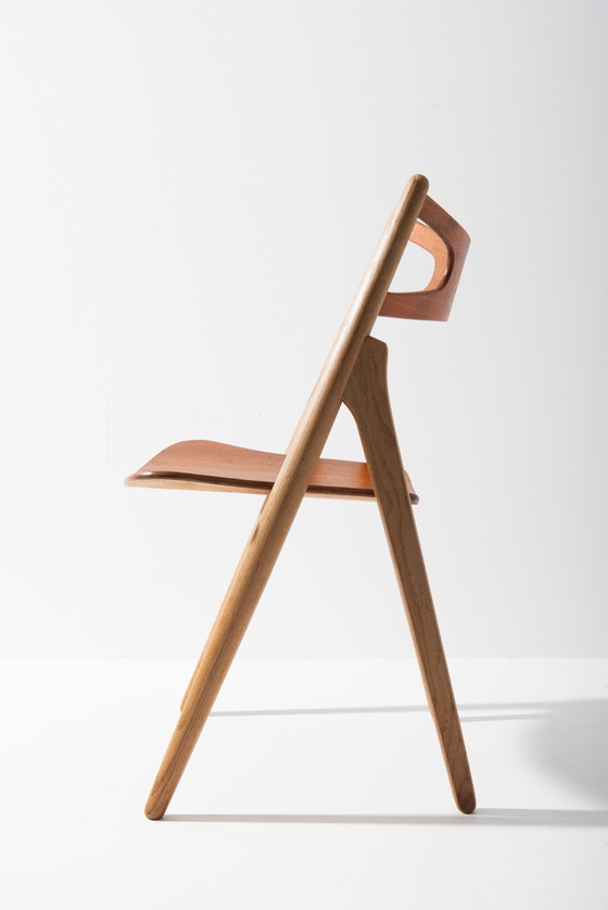 Image 1 of Set Sawbuck Eetkamerstoelen - Hans J. Wegner