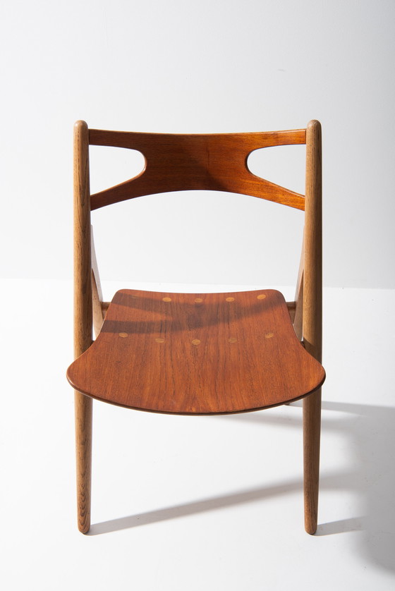 Image 1 of Set Sawbuck Eetkamerstoelen - Hans J. Wegner