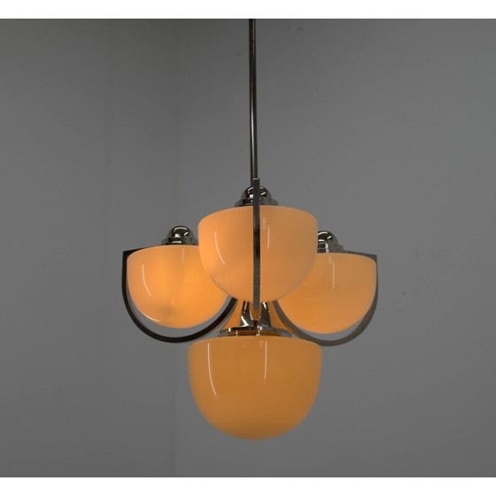 Image 1 of Vintage Art Deco kroonluchter met 4 vlammen, 1930