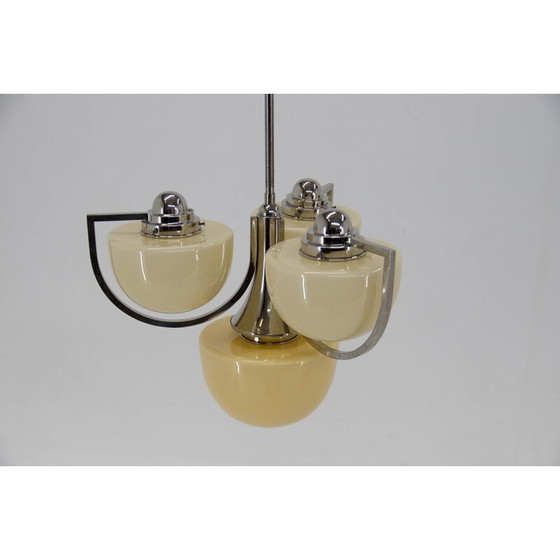 Image 1 of Vintage Art Deco kroonluchter met 4 vlammen, 1930