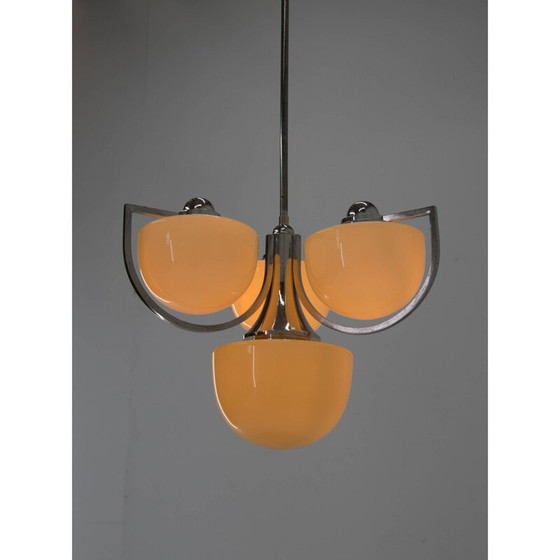 Image 1 of Vintage Art Deco kroonluchter met 4 vlammen, 1930