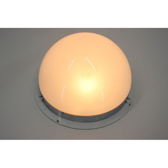 Image 1 of Vintage verchroomde plafondlamp Bauhaus, Tsjecho-Slowakije 1940